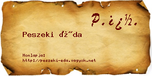 Peszeki Éda névjegykártya